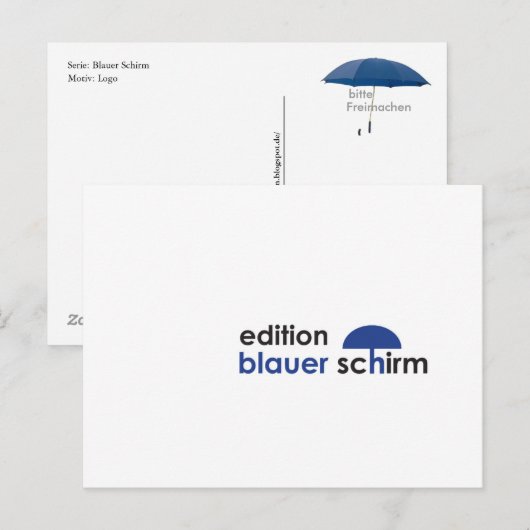 Postkarte - Edition Blauer Schirm Briefkaart (Voorkant / Achterkant)