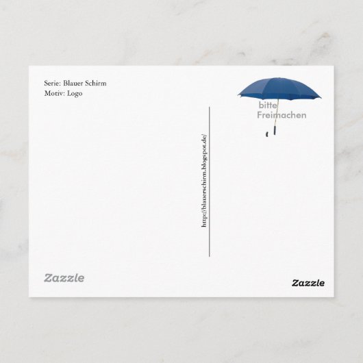 Postkarte - Edition Blauer Schirm Briefkaart (Achterkant)