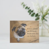 Postkarte Einen Mops zu .... Briefkaart (Staand voorkant)