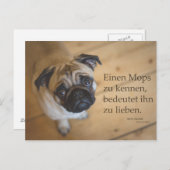Postkarte Einen Mops zu .... Briefkaart (Voorkant / Achterkant)