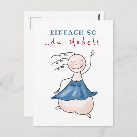 Postkarte Einfach so … du Model! Briefkaart (Voorkant / Achterkant)