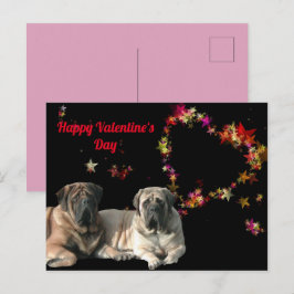 Postkarte English Mastiff Valentinstags Briefkaart