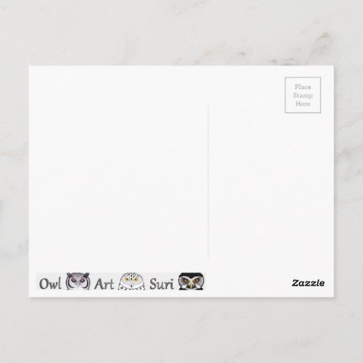 Postkarte Eule Briefkaart (Achterkant)