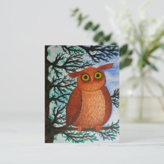 Postkarte Eule Briefkaart (Staand voorkant)