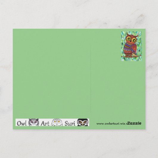 Postkarte Eule Briefkaart (Achterkant)