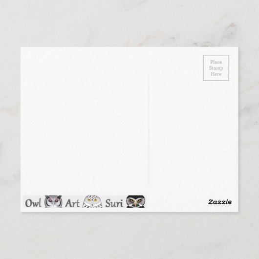 Postkarte Eule Briefkaart (Achterkant)