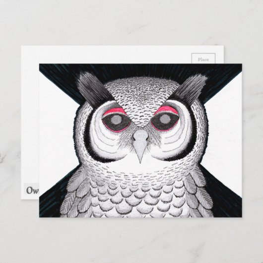 Postkarte Eule Briefkaart (Voorkant / Achterkant)