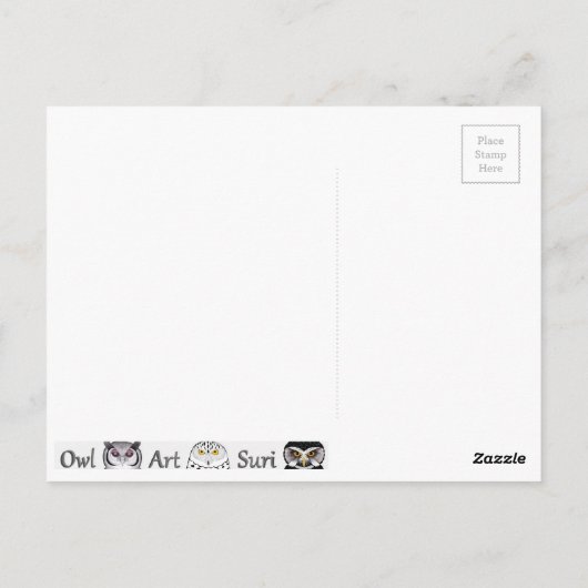 Postkarte Eule Briefkaart (Achterkant)