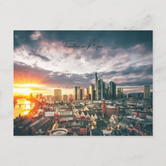 Postkarte Frankfurt am Main im Sonnenuntergang Briefkaart