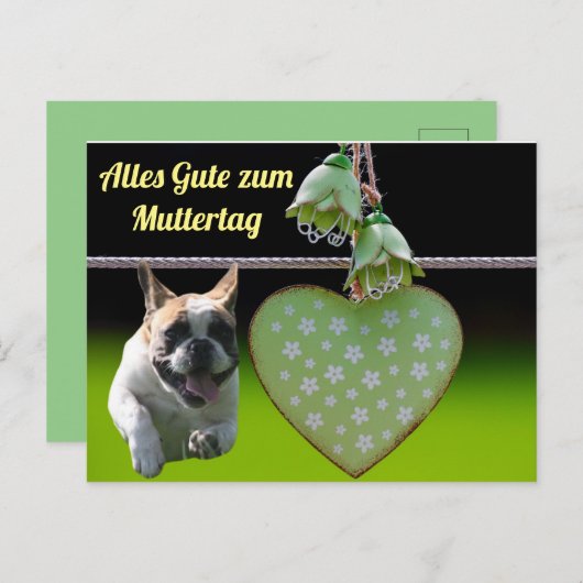 Postkarte französische Bulldogge Muttertag Briefkaart (Voorkant / Achterkant)