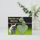 Postkarte französische Bulldogge Muttertag Briefkaart (Staand voorkant)