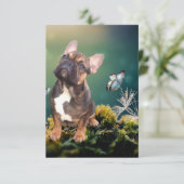 Postkarte französische  Bulldogge  Save The Date (Staand voorkant)