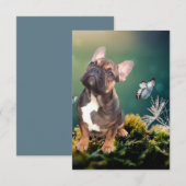 Postkarte französische  Bulldogge  Save The Date (Voorkant / Achterkant)