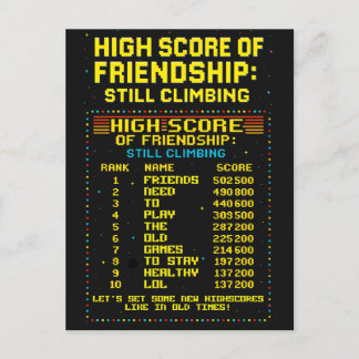 Postkarte „Friendship Highscore“ Briefkaart