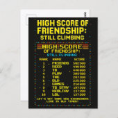 Postkarte „Friendship Highscore“ Briefkaart (Voorkant / Achterkant)