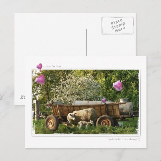 Postkarte: Frühling Briefkaart (Voorkant / Achterkant)