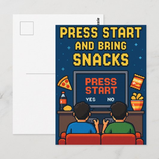 Postkarte für Retro-Gamer-Freunde Briefkaart (Voorkant / Achterkant)