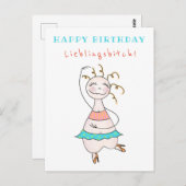 Postkarte Geburtstag Happy Birthday Lieblingsbitch Briefkaart (Voorkant / Achterkant)