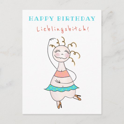 Postkarte Geburtstag Happy Birthday Lieblingsbitch Briefkaart (Voorkant)