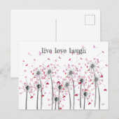 postkarte Herz Pusteblume Spruch spruchkarte liebe Briefkaart (Voorkant / Achterkant)