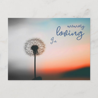 Postkarte "In loving memory" mit Pusteblume  Briefkaart