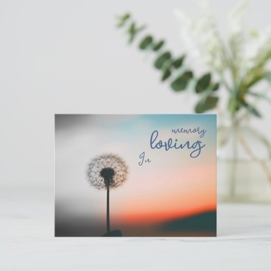 Postkarte "In loving memory" mit Pusteblume  Briefkaart (Staand voorkant)