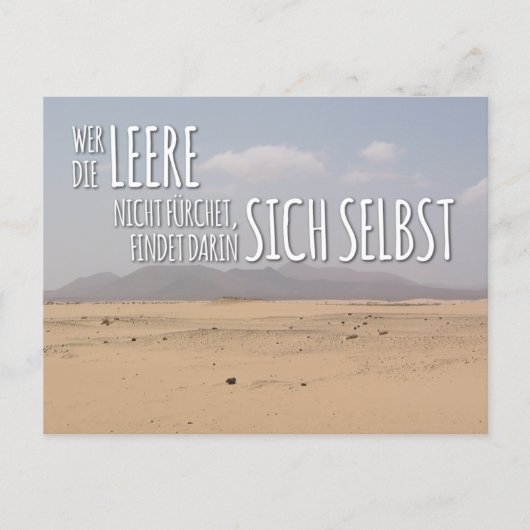 Postkarte „Leere & Selbstfindung“ Briefkaart (Voorkant)
