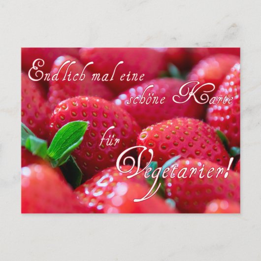 Postkarte mit Erdbeeren für Vegetarier! Briefkaart (Voorkant)