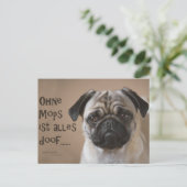 Postkarte "Ohne Mops ist alles doof" Briefkaart (Staand voorkant)