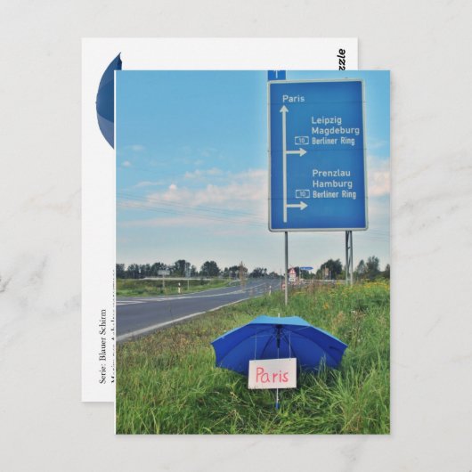 Postkarte - per Anhalter unterwegs Briefkaart (Voorkant / Achterkant)