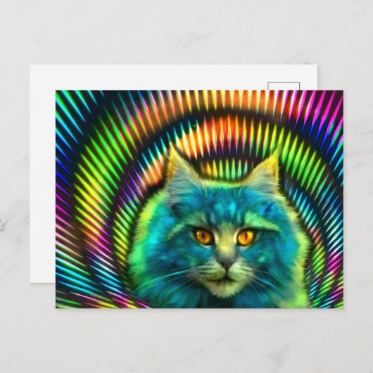Postkarte "PsyCat" Briefkaart (Voorkant / Achterkant)
