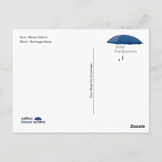 Postkarte - Rettungsschirm Briefkaart (Achterkant)