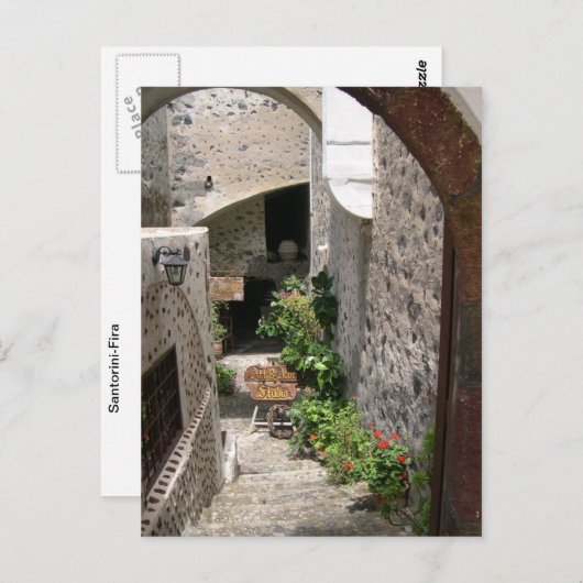 Postkarte Santorini Fira Briefkaart (Voorkant / Achterkant)