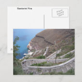 Postkarte Santorini Fira Treppe zum Hafen Briefkaart (Voorkant / Achterkant)