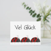 Postkarte Viel Glück, Marienkäfer Glückwunschkarte Briefkaart (Staand voorkant)