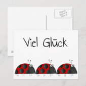 Postkarte Viel Glück, Marienkäfer Glückwunschkarte Briefkaart (Voorkant / Achterkant)