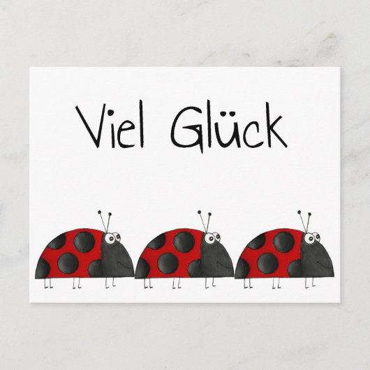 Postkarte Viel Glück, Marienkäfer Glückwunschkarte Briefkaart (Voorkant)