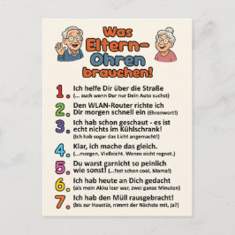 Postkarte „Was Eltern-Ohren brauchen“  Briefkaart