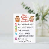 Postkarte „Was Kinderohren brauchen“ Briefkaart (Staand voorkant)