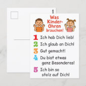 Postkarte „Was Kinderohren brauchen“ Briefkaart (Voorkant / Achterkant)