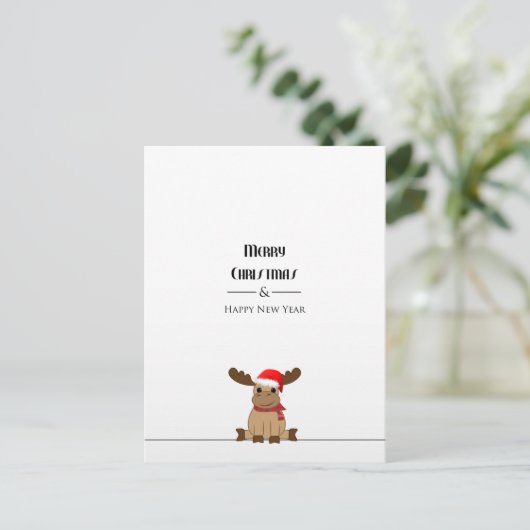 Postkarte Weihnachten Elch Briefkaart (Staand voorkant)
