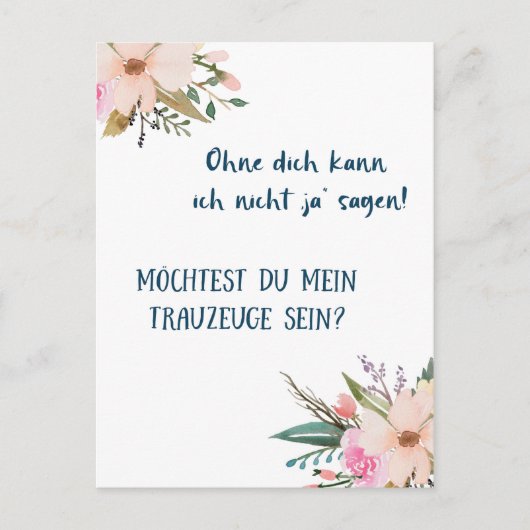 Postkarte - Willst du mein Trauzeuge sein Briefkaart (Voorkant)