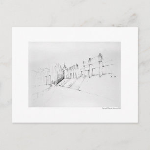 Postkarte Zeichnung Bleistift Hannover Landschaft Briefkaart