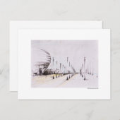 Postkarte Zeichnung Bleistift Hannover Landschaft Briefkaart (Voorkant / Achterkant)