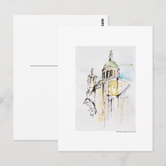 Postkarte Zeichnung Bleistift Hannover Landschaft Briefkaart (Voorkant / Achterkant)