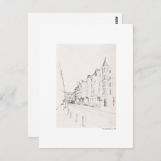 Postkarte Zeichnung Bleistift Hannover Landschaft Briefkaart (Voorkant / Achterkant)