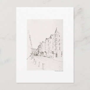 Postkarte Zeichnung Bleistift Hannover Landschaft Briefkaart