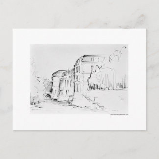 Postkarte Zeichnung Bleistift Hannover Landschaft Briefkaart