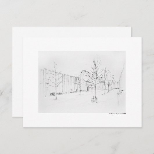 Postkarte Zeichnung Bleistift Hannover Landschaft Briefkaart (Voorkant / Achterkant)