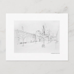 Postkarte Zeichnung Bleistift Hannover Landschaft Briefkaart